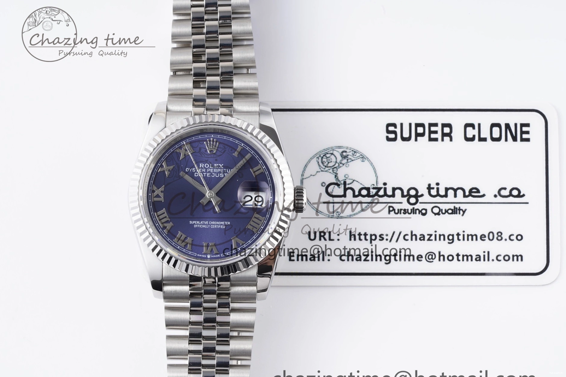 Steel Dial JDF on 904L DateJust 36 Markers V2 SS Bracelet Blue Jubilee 126234 Roman 1230